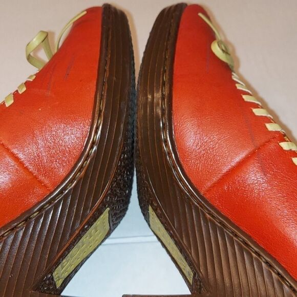 Born Red Bow Peep Toe Chunky Heels Sz 9 - Picture 7 of 9